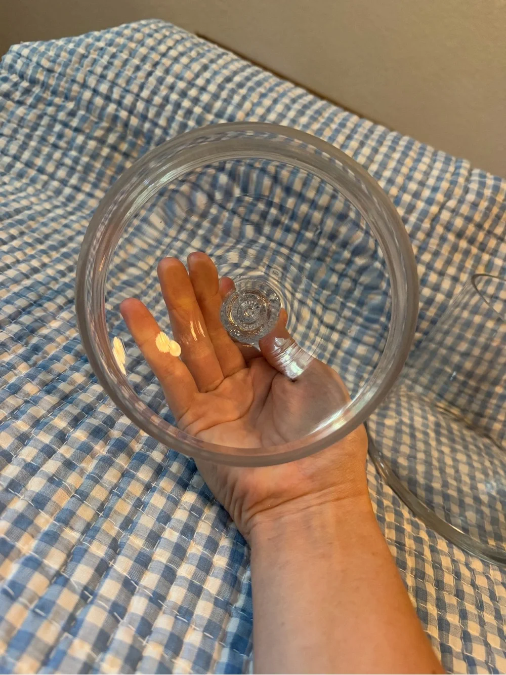 Clear Glass Cylinder Lidded Jar Canister Handle Lid 9
